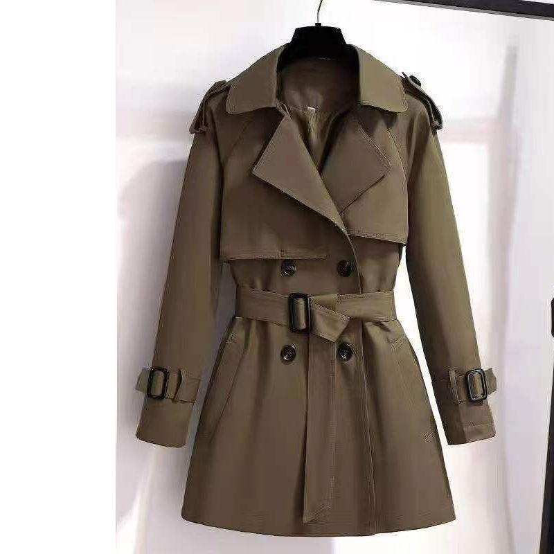 Dámské Jarní Podzimní Bundy Kabáty Korejské Elegantní Dámské Větrovky Double Breasted Streetwear Trench Outerwear