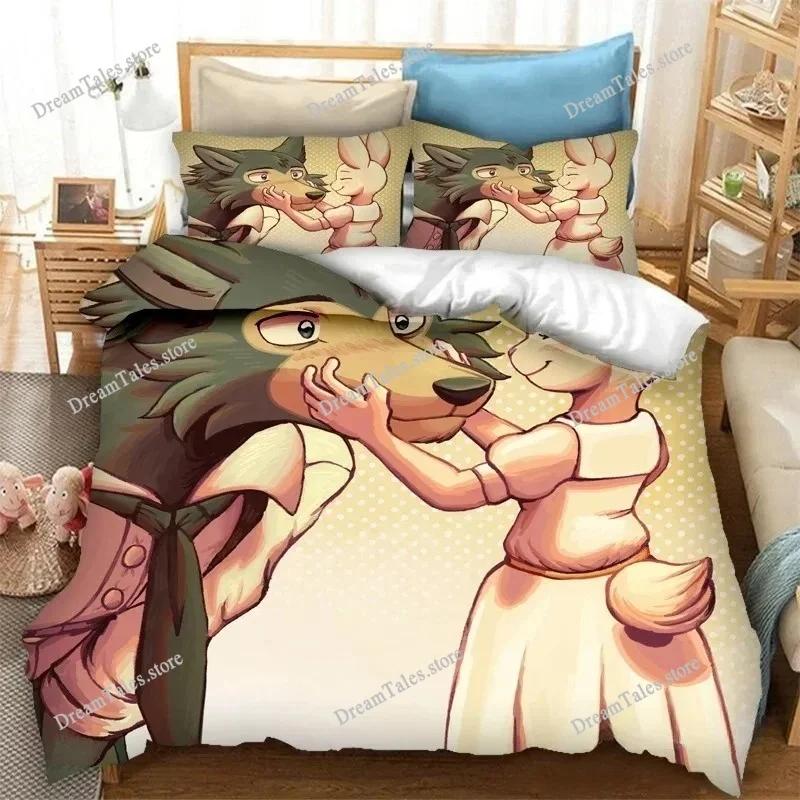 BEASTARS Luxury Bedding Set Japan Anime Cartoon Duvet Cover Set Comforter Bedspread Linen Twin Single Size Printed Home Textile7