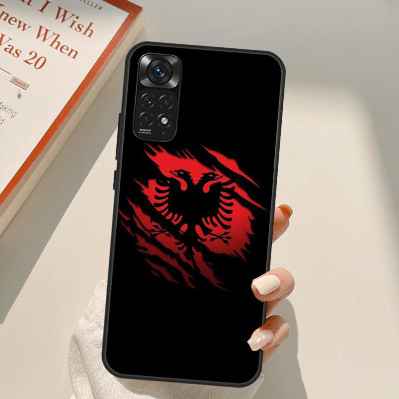Etui z orłem na flagę Albanii dla Xiaomi Redmi Note 11 Pro 8 9 11S 10S 9S Note 10 Pro Pokrowiec dla Redmi 10 10C 9A 9C