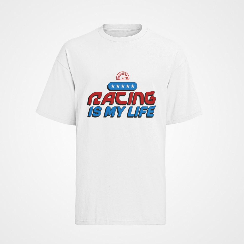 Herren T-Shirt Bio Baumwolle Auto Spruch: Racing Is My Life
