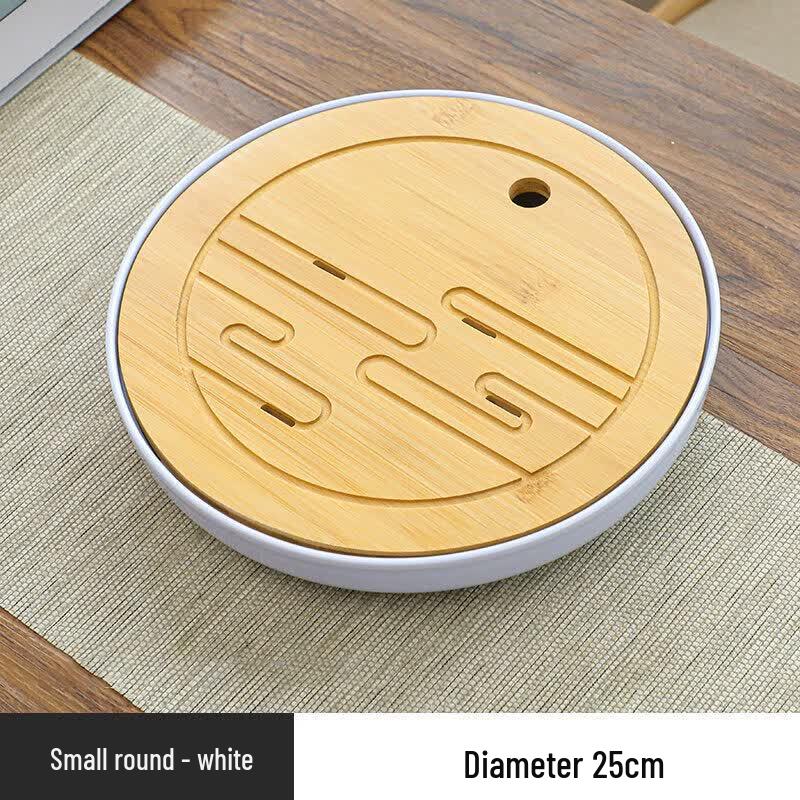 Modern Bamboo Tea Tray with Drainage
