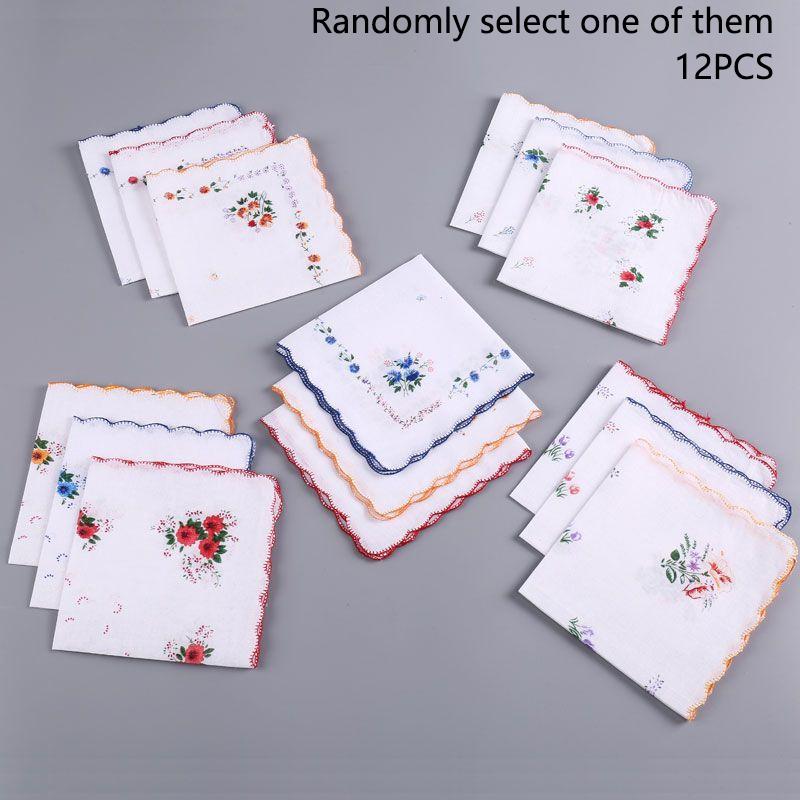 

12 упаковок женских носовых платков из чистого хлопка с принтом, носовые платки из чистого хлопка, свадебные сувениры для невесты, брюки с клапанами-карманами ска