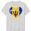 Love Barbados Flag Barbadians Day Football Unisex Cotton Tshirt Bajan Pride Gift