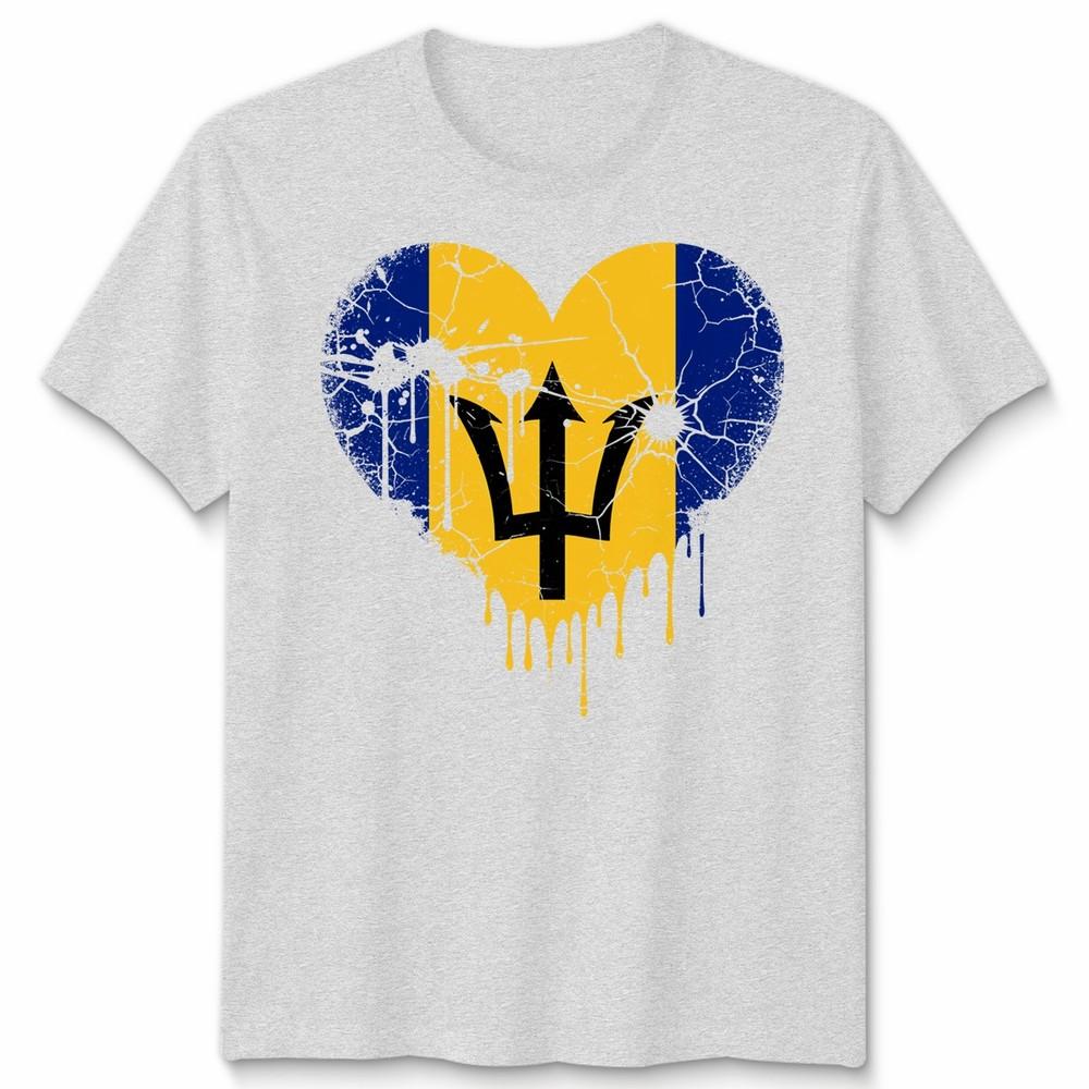 Love Barbados Flag Barbadians Day Football Unisex Cotton Tshirt Bajan Pride Gift