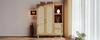 Wardrobe country house style oak 161x120x48 cm wood, 2 doors, 2 drawers, open shelves, with clothes rail, ideal for bedroom and hallway