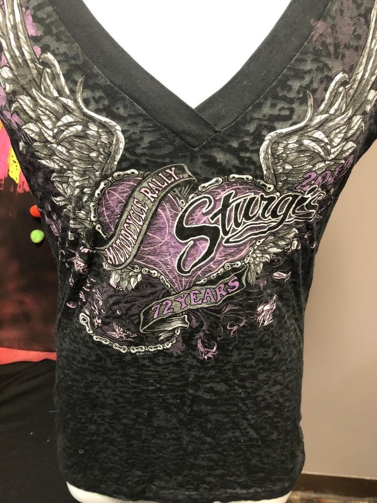 Sturgis motorcycle rally 2012 Black Small Ladies Sheer V-Neck T-Shirt Unisex T-Shirt XL