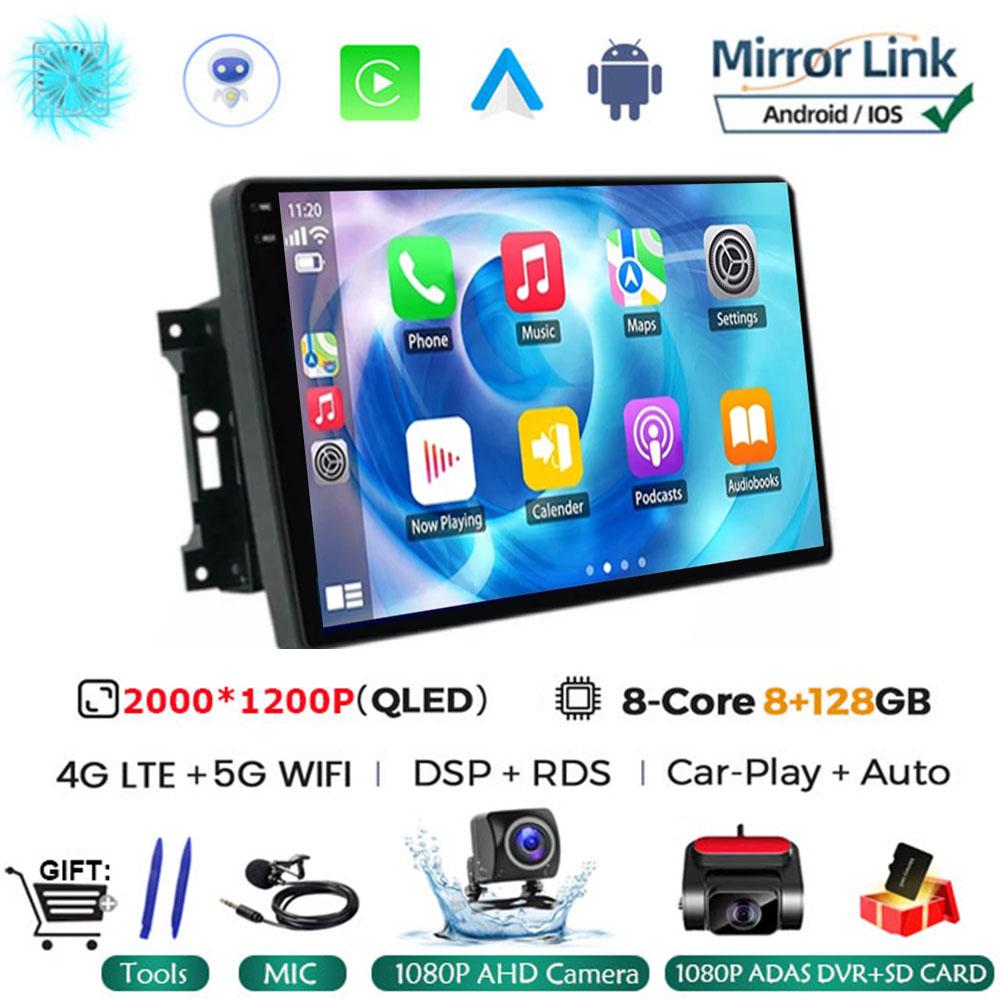 For Jeep Compass/Commander/Grand Cherokee/Wrangler/Liberty AutoRadio Android 14 Car Radio QLED GPS Navigation Multimedia Player