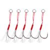 35PCS High Carbon Steel Fishing Assist Hooks with Flash Tinsel Assist Hooks Fast Fall Jigging