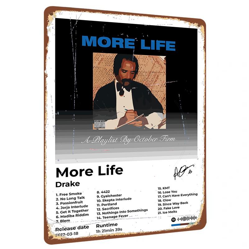 

Drake More Life Album Cover Metal Poster A Playlist By October Firm Music Art Decor 20x30cm（7.8x11.8inch）