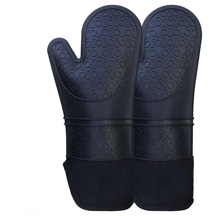 Heat Resistant Silicone Cooking Gloves, Pot Holders Sets, Extra Long Oven Mitts and Hot Pads, 1PCS