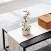 1pc Realistic Artificial Plum Blossom Bonsai, Mini Potted Tree for Home Office Desk, Maintenance-Free with White Pot, Flowers