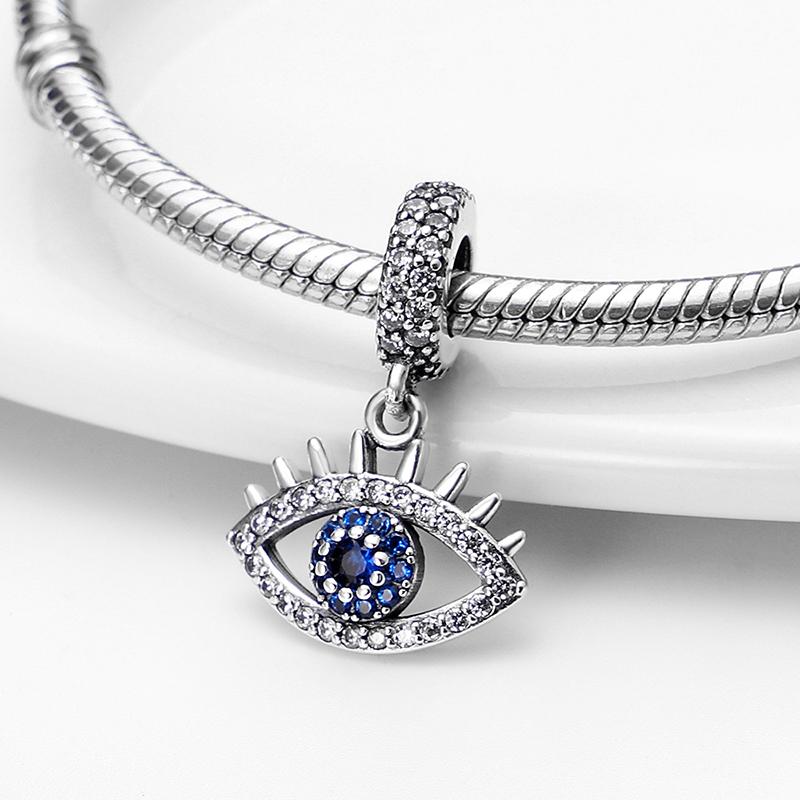 Stering Authentic Copper Devil'S Eye Stylish Charms Bead Demon Pendant Fit Original Arm Bracelet Diy For Women Fashion Jewelry