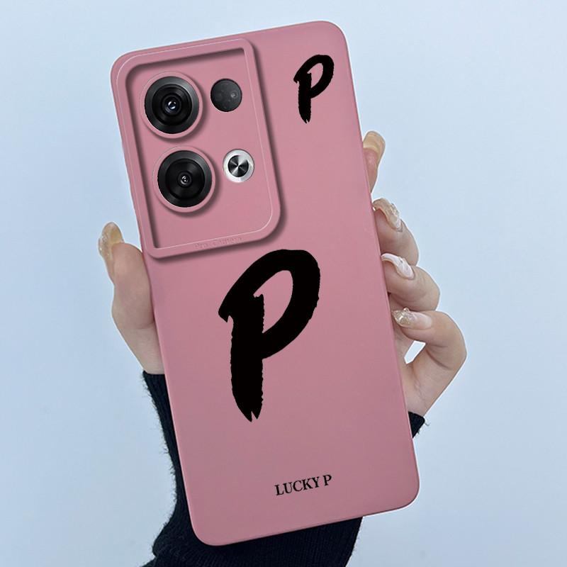 For OPPO Reno 8 Pro 5G Reno8 Reno8 Pro Plus Shockproof Phone Case Lucky Initial Letter Casing Silicone Soft Matte Back Cover