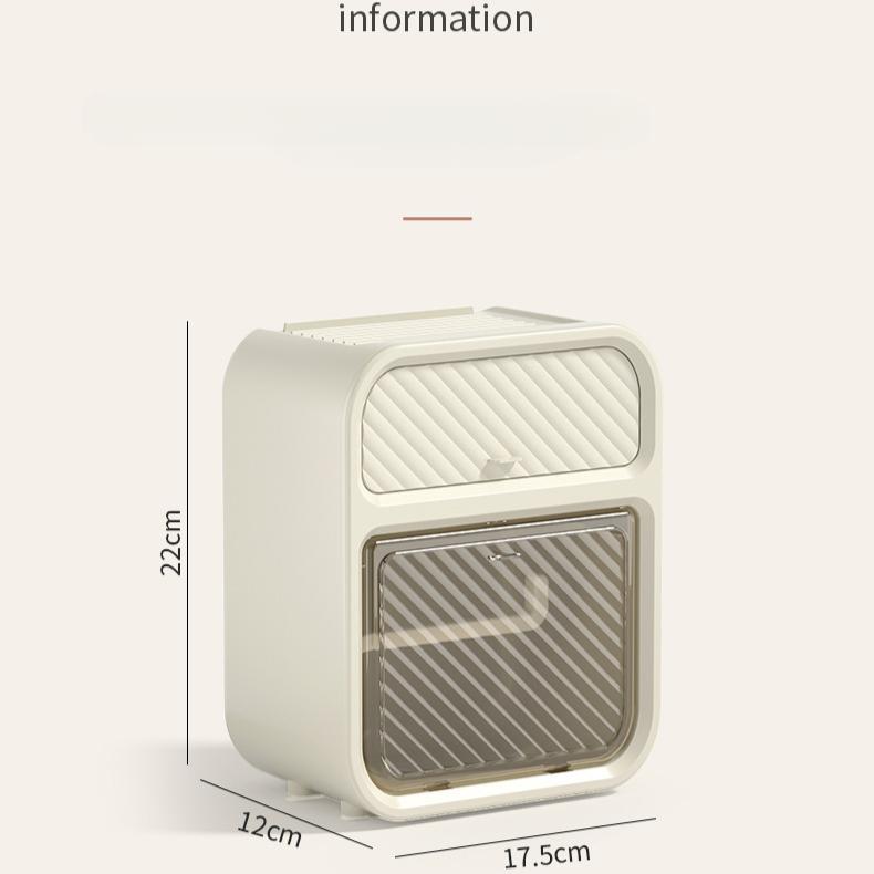 Toilet Tissue Box, Wall Mounted Waterproof Toilet Paper Box, Non Perforated Toilet Paper Holder, Toilet Paper Drawer, Paper Storage Rack