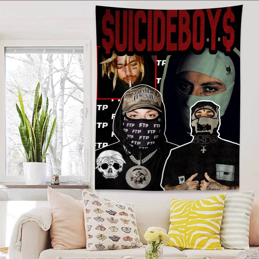 SSuicideboys G59 Cartoon Tapestry Art Science Fiction Room Home Decor Wall Hanging Home Decor
