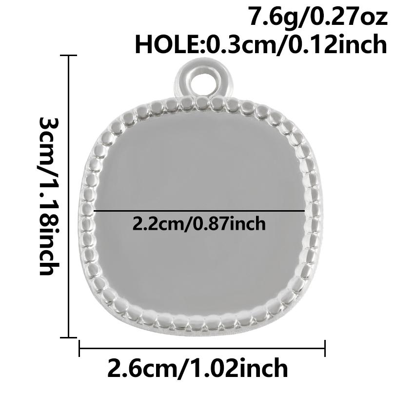 6pcs Stainless Steel Blank Tray Pendant For Decoration Geometry Cabochon Settings Base Charms DIY Handmade Materials Accessories