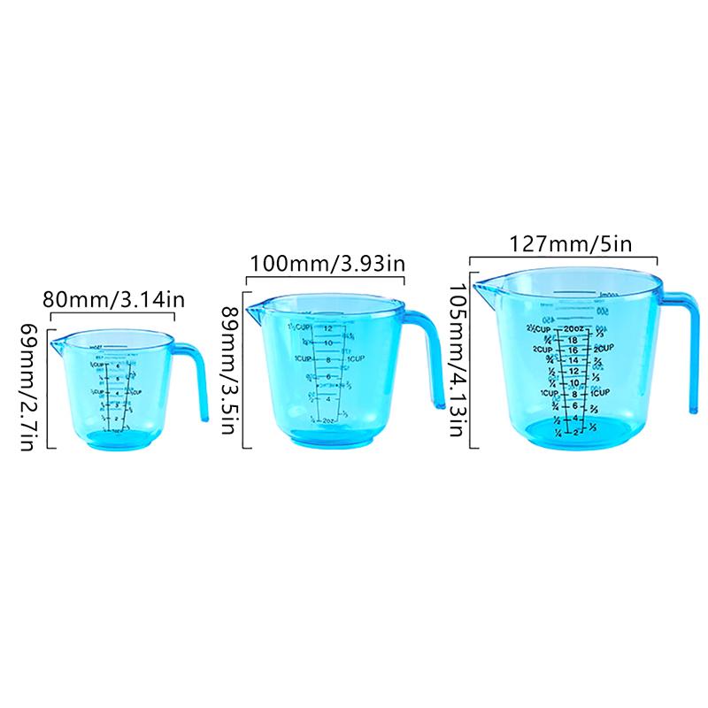 1 Unidad Vaso Medidor de Plástico Multiusos de 150/300/600 ml Resistencia al Calor Con Escala Vaso Medidor Suministros de Cocina