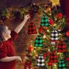 12pcs Christmas Checkered Linen Drawstring Bag Coarse Linen Candy Drawstring Storage Bag Children's Christmas Gift Bag Drawstring Bag