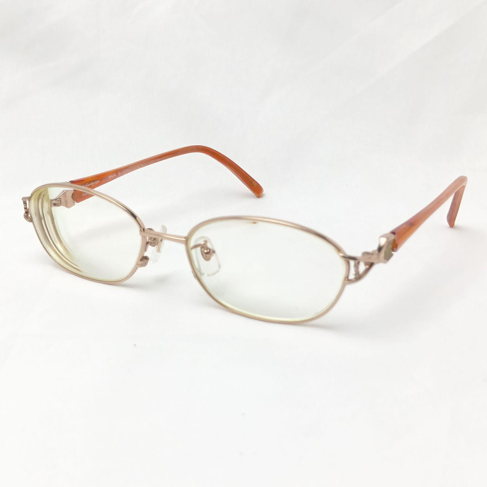 Used [Yves Saint Laurent] Yves Saint Laurent Glasses Frame Made in Japan Sabae Gold Tortoiseshell Pattern YSL Rare Masterpiece Maintained New Nose