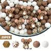 25/55PCS Mouse Hedgehog Lion Silicone Bead Set, perfect for DIY handmade crafts such as keychains, necklaces, bracelets, etc