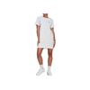 adidas Originals Solid Color Logo Print Round Neck Short Sleeve Dress Women Dress White HL6613