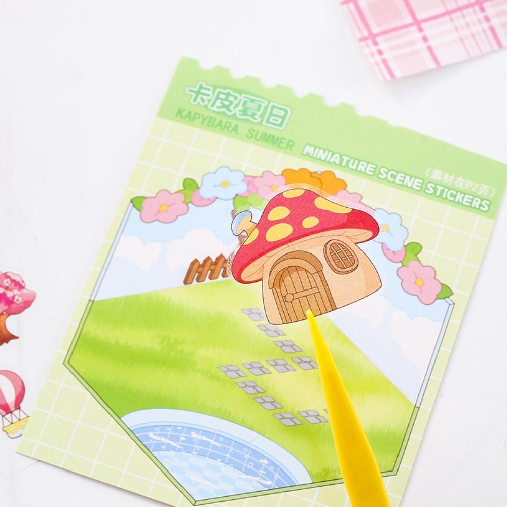 PET 3D Landscape Sticker Decompression DIY Cabin Scene Sticker Gifts