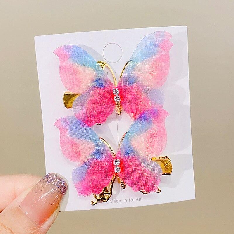 2023 Vintage Kid Butterfly Hairpins Beach Geometric Hair Clips Barrettes Side Clip For Girl Cute Hair Accessories Headdress Gift