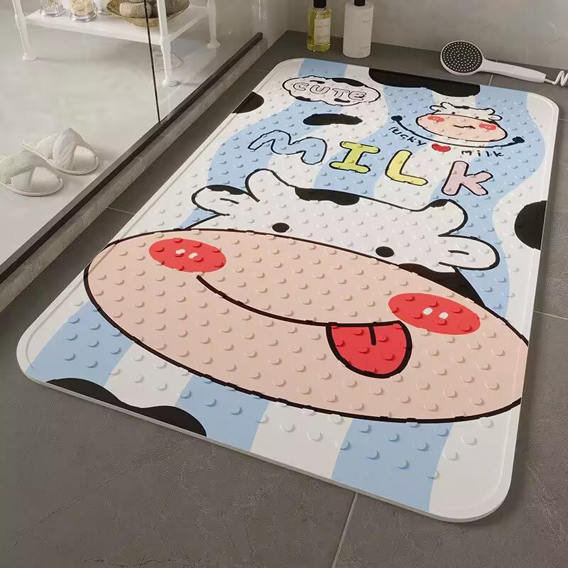 Non-Slip Cartoon Bathroom Mat - Waterproof Bath, Shower, & Toilet Floor Pad