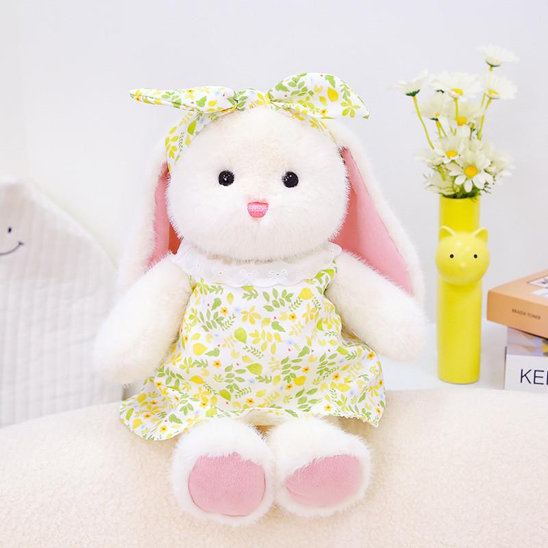 Plush Adorable Rabbit Toy With Floral Skirt For Kids Room Decor And Gift