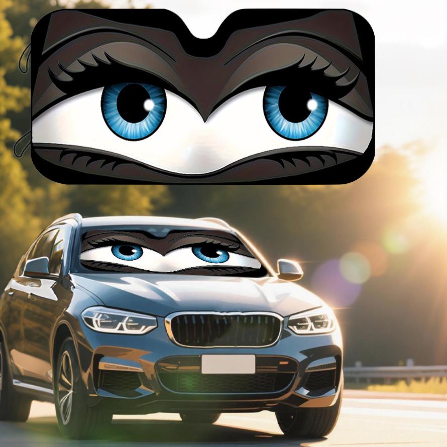 Car Windshield Sunshade - Cartoon Pet Design, Heat Insulation, UV Protection, Bubble Aluminum Film