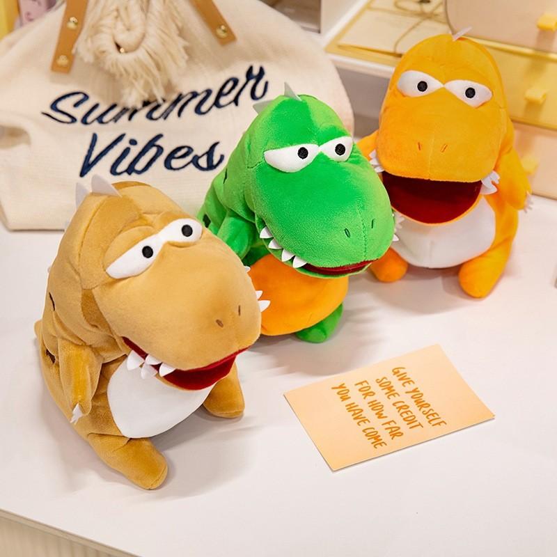 Plush Dragon Hand Puppet Toy  Cartoon  Movable Mouth For Performance  Decoration