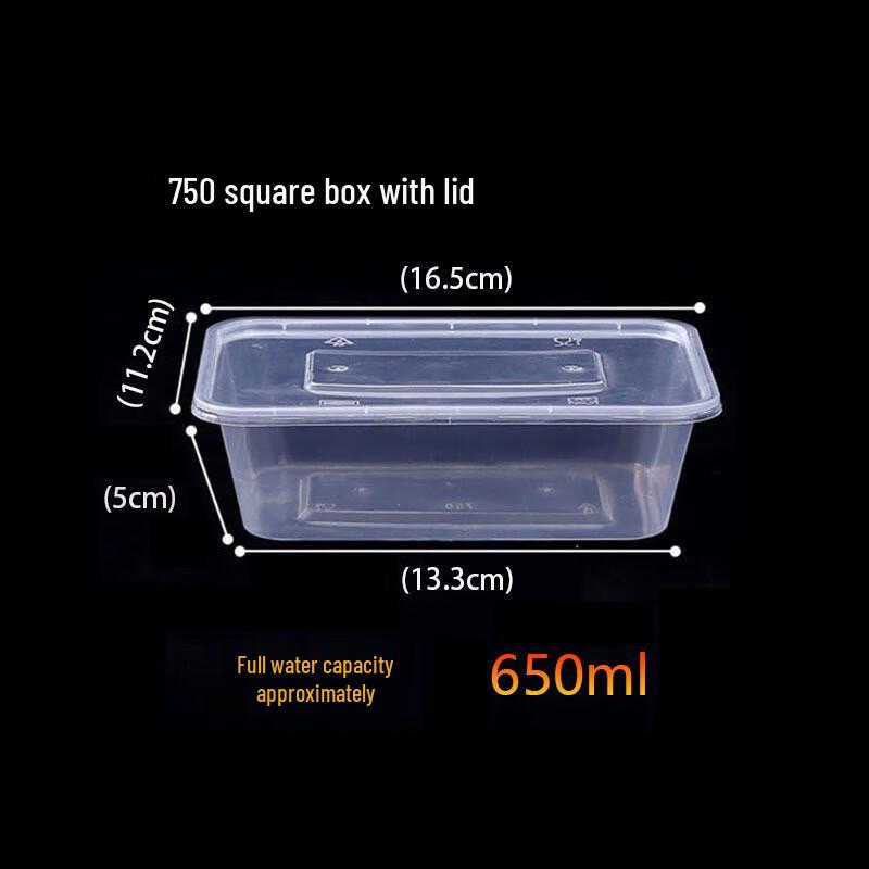 Pabei Rectangular Disposable Meal Box with Lid