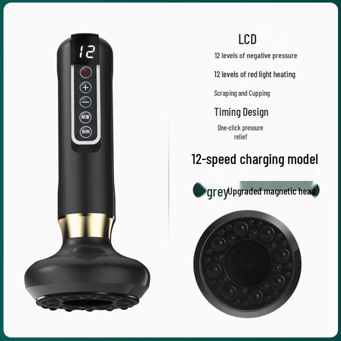 Smart Electric Guasha Cupping Device with Negative Pressure, Large Suction, and Bianstone Hot Compress