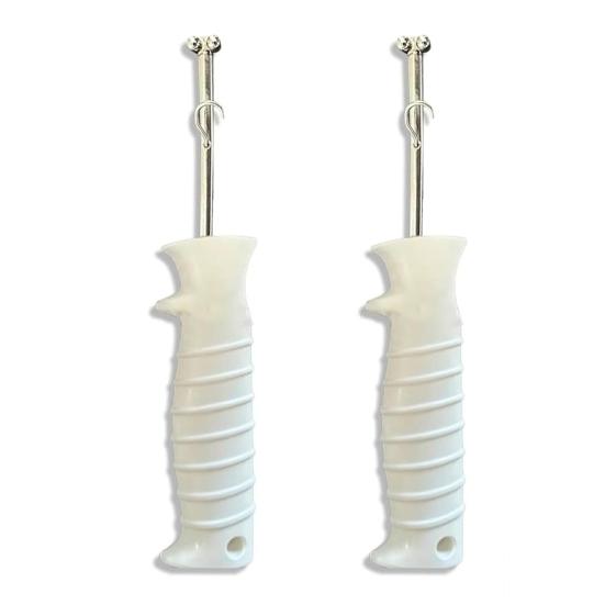 1/2Pcs Quick Release Fishhook Extractor with Protective Sleeve Safe Deep Throat Design Fish Hook Remover Tools