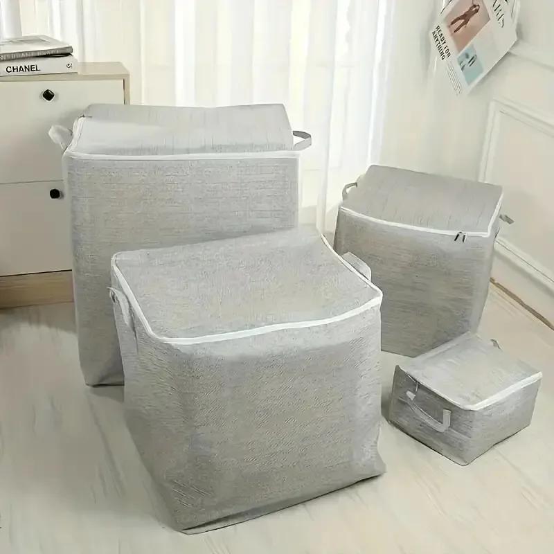 Large Capacity Storage Bag Non-woven Material, Closet Wardrobe Organizer Can Be Used For Quilt Clothing Toys Oraganizers