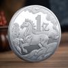 Dekoracja Monety 2026 Zodiak Koń Kolorowy Medal Pamiątkowy Rok Konia Urodziny Mały Prezent Rzemiosło Metalowe Pamiątka z Wydarzenia