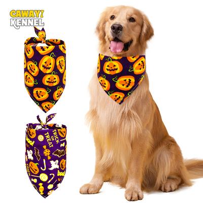 Print Halloween Party Printed Dog Bandanas Adjustable Pet Triangle For Dogs and Cats Pet Supplies Dog Cats Bibs Pet Accessories