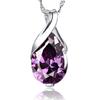 Wei Hua Guochao Purple Zircon Angel's Tear Pendant Necklace