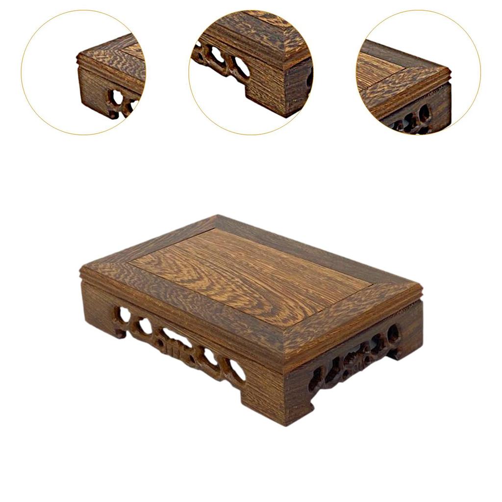 Solid Wood Flower Pot Display Stand Wooden Base Planter Rack Decorative Vase Pedestal for Home Garden Porch Corridor