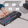 Rechargeable 25 Keys MIDI Keyboard Arranging Strike Pad RGB MIDI Assignable Knobs MIDI Keyboard Controller Beat Maker Machine