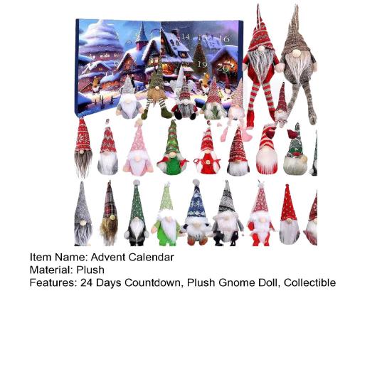 2025 Christmas Gnome Advent Calendar 24 Day Countdown to Christmas Ornament with Collectible Dwarf Dolls for Boys Girls And Adults