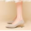 Pointed Toe Shallow Mouth Fabric Flat Bottom Women's Solid Knitted Soft Bottom Large Shoes Size 34-43