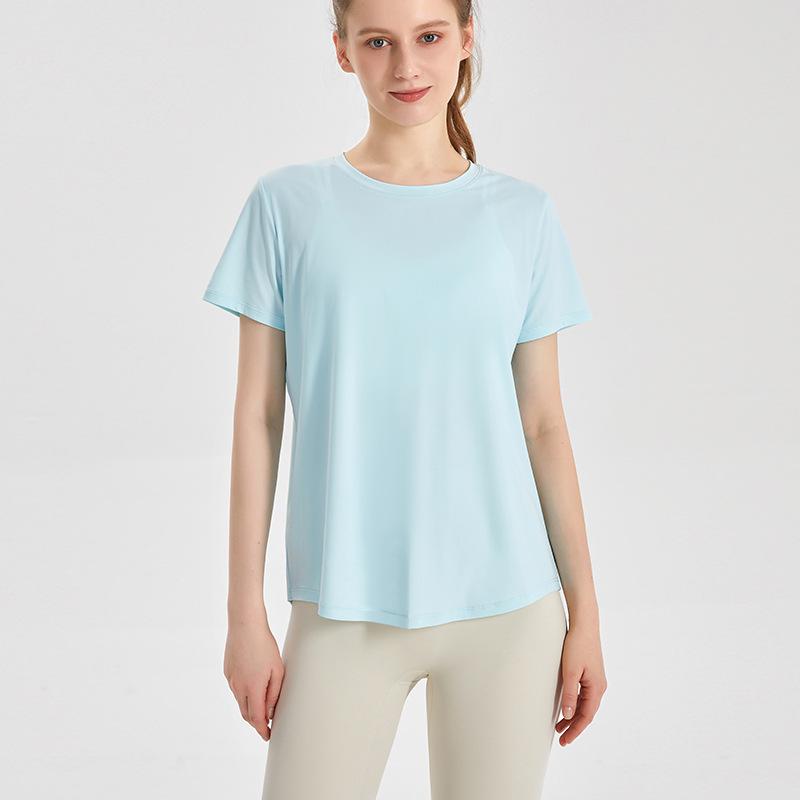 

Летний топ для йоги LAHN: Короткий рукав, сексуальный разрез сзади, дышащая сетка для пилатеса и фитнеса Medium