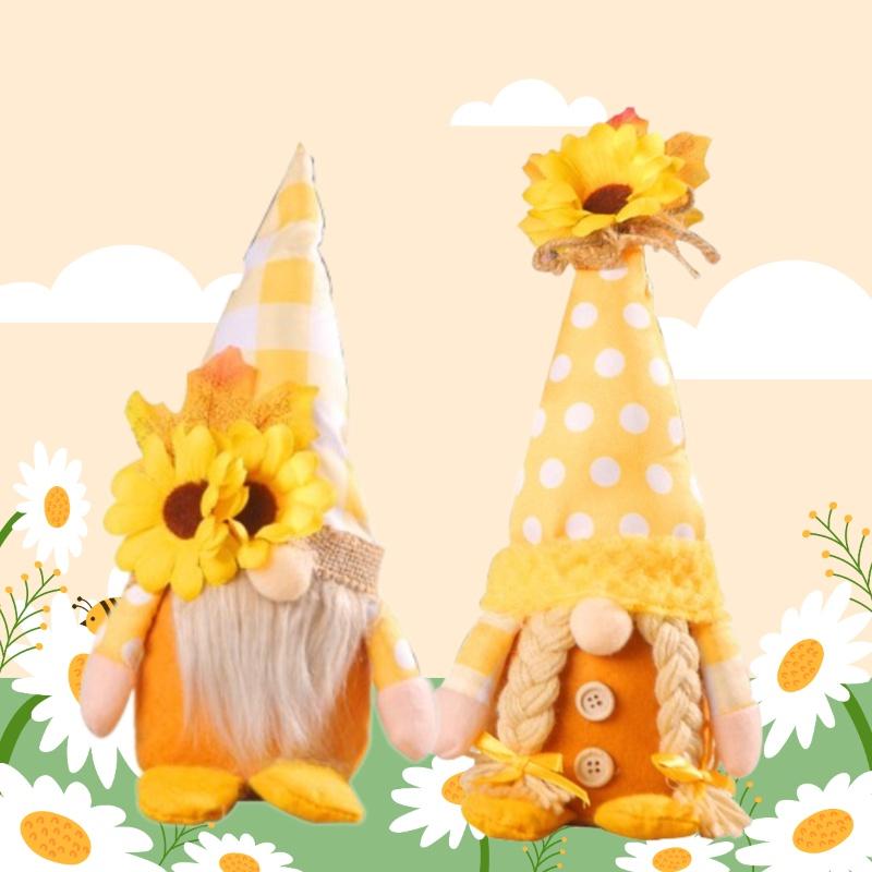 Herbst Sonnenblumen Paar Rentier Puppen Minimalistische Dekorative Plüschfiguren Für Raumdekoration