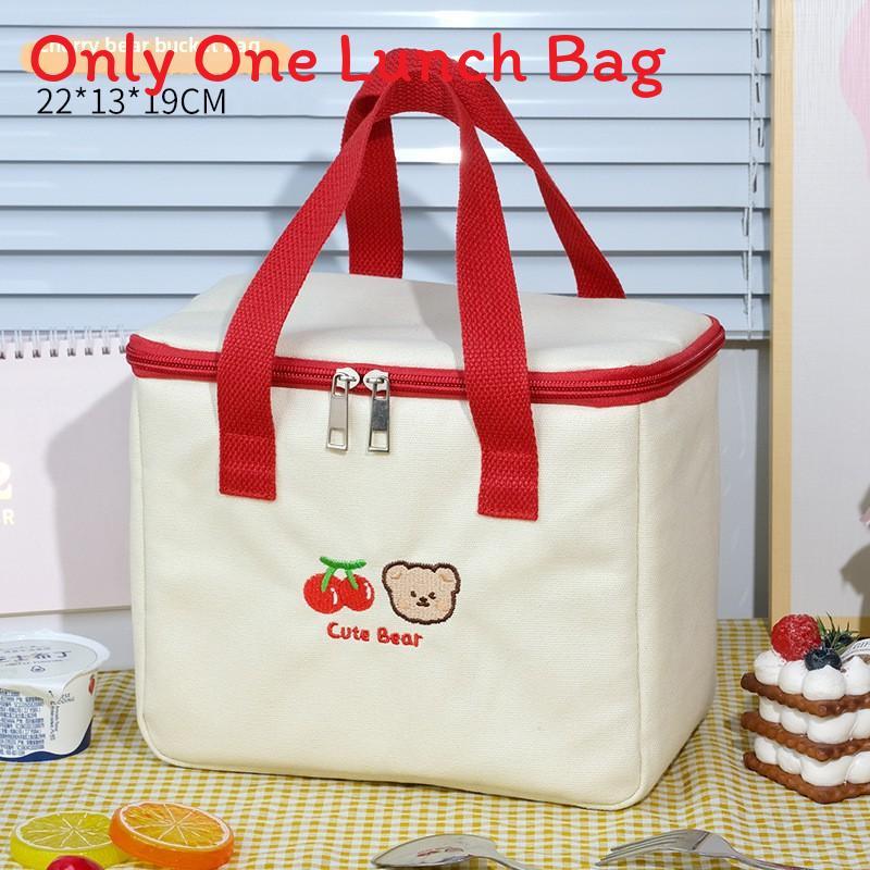 

Cartoon Cute Lunch Bag With Large Capacity Style For Students And Office Use Red A