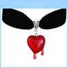 Gothic Heart Drop Necklace With Moon Pendant For Fashion Women And Men