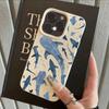 Blue Watercolor Shark Ocean Pattern Phone Case For iPhone 17 16 Pro Max 15 14 13 12 11 XS X XR Plus Anti-Drop Protective Cover