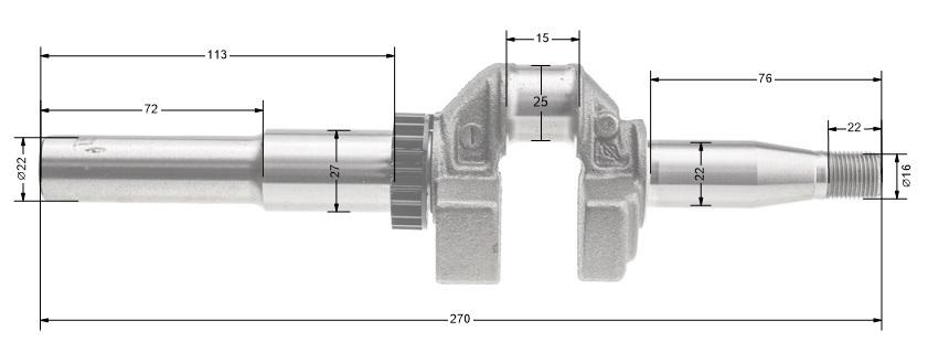 Kurbelwelle B&S Serie 675 Exi Originalteil 595024