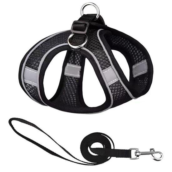 Guinzaglio per animali domestici con design riflettente notturno Rete jacquard traspirante Facile da indossare e togliere Attività all'aperto Guinzaglio per cani