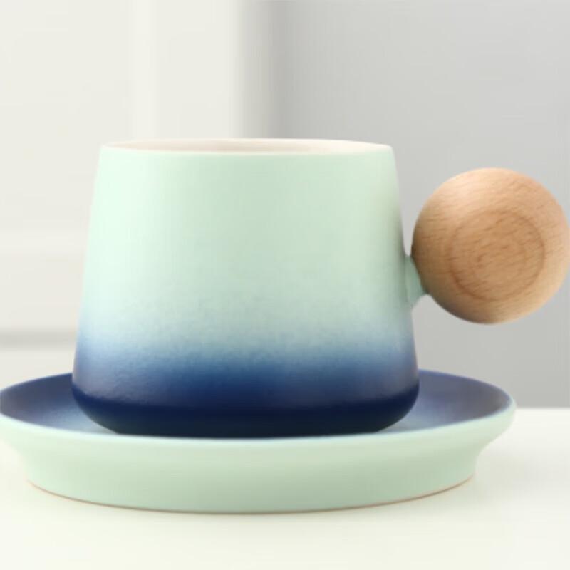 Gradient Blue-Green Ceramic Tea & Coffee Cup Gift Set